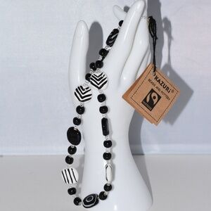 Kazuri Kenya Hand Crafted "JAZZY" Fair Trade 18" Beaded Statement Necklace NWT